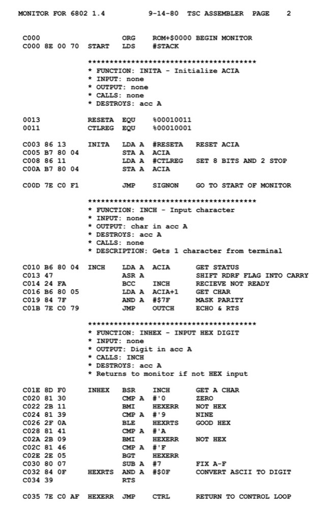 Assembly language code